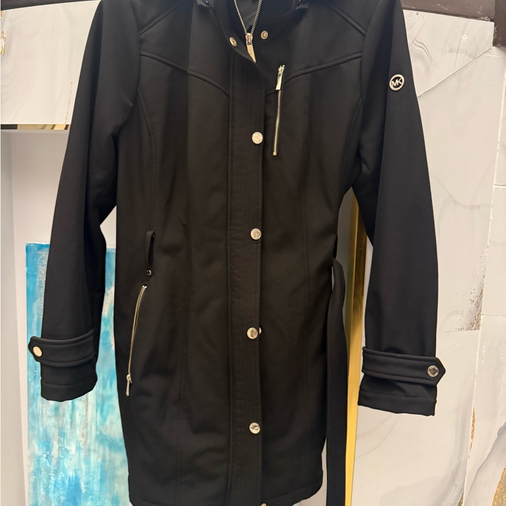 MICHAEL Michael Kors Black Long Varsity Jacket